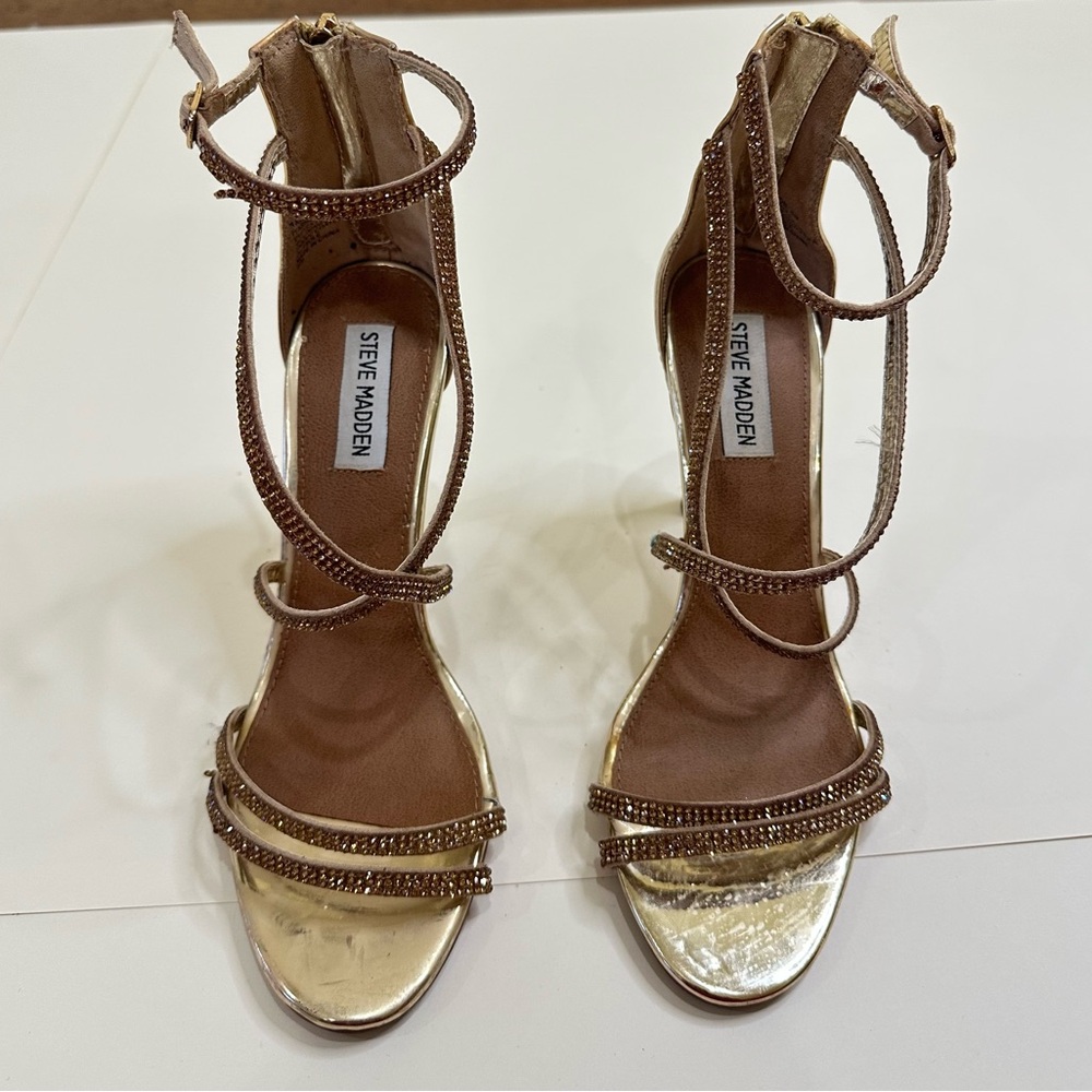 Steve Madden Metallic Gold Strappy Heels